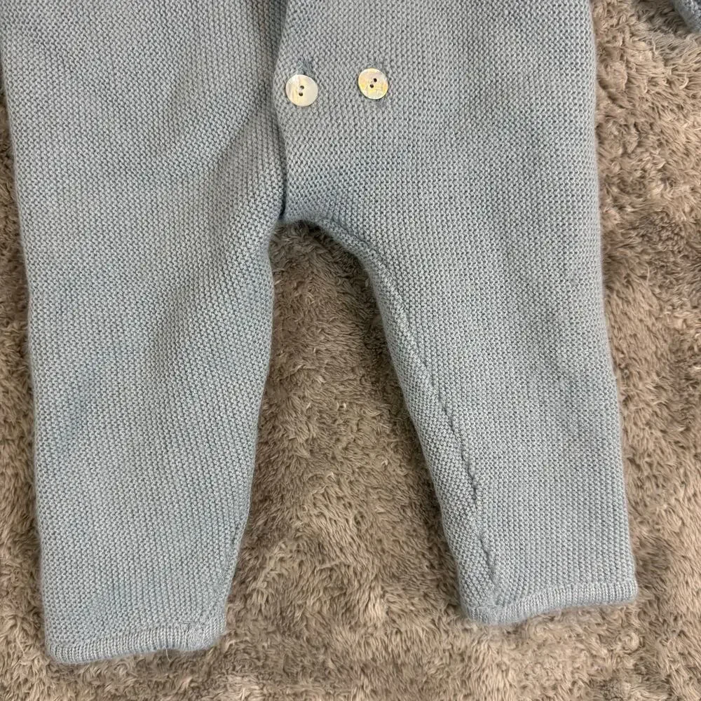 Mebi Baby Seed Stitch Knit Pram Suit Romper Hood One Piece Sweater 24 Months